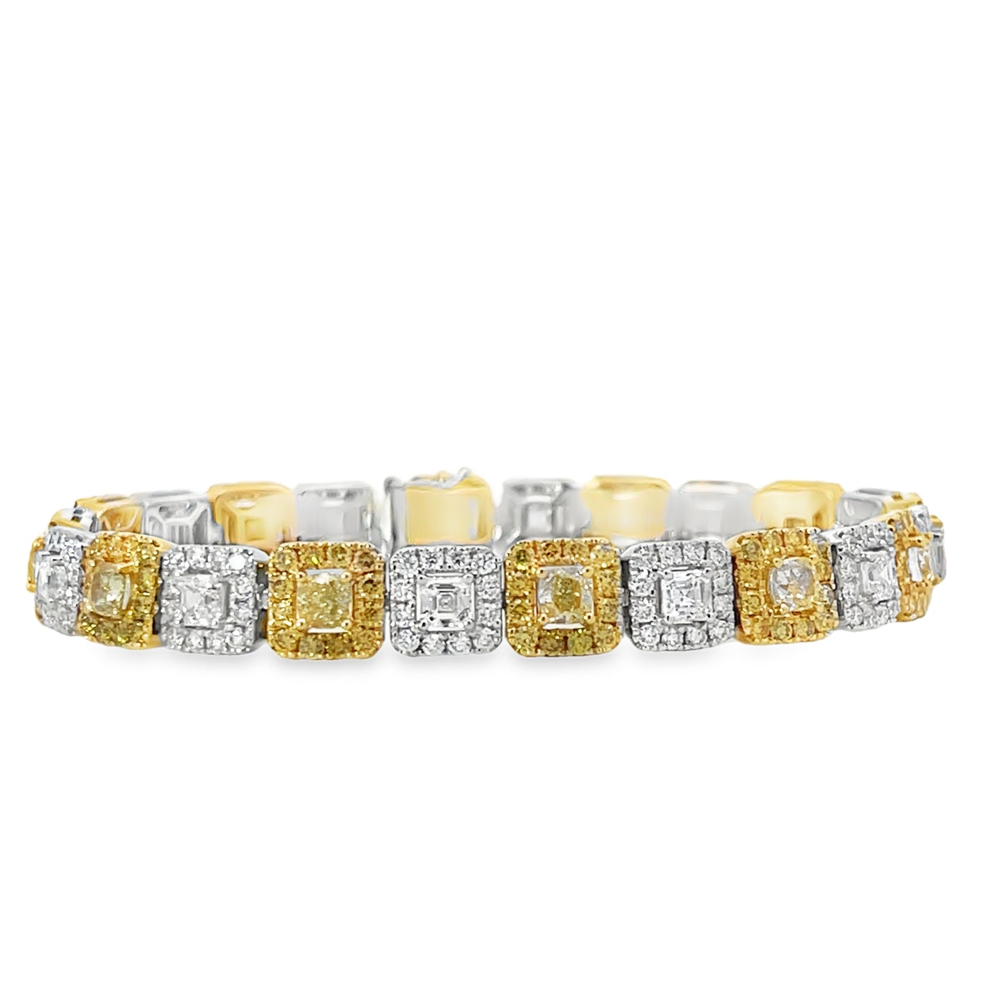 18KYW YELLOW AND WHITE DIAMOND BRACELET