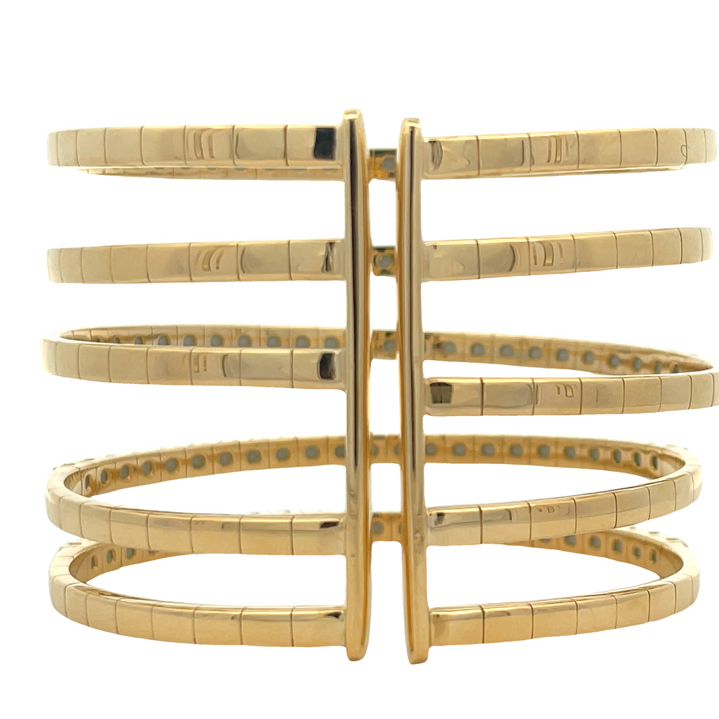 18KY 5 ROW DIAMOND CUFF BRACELET