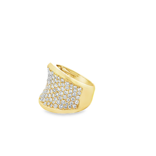 18KY SADDLE PAVE DIAMOND FASHION RING