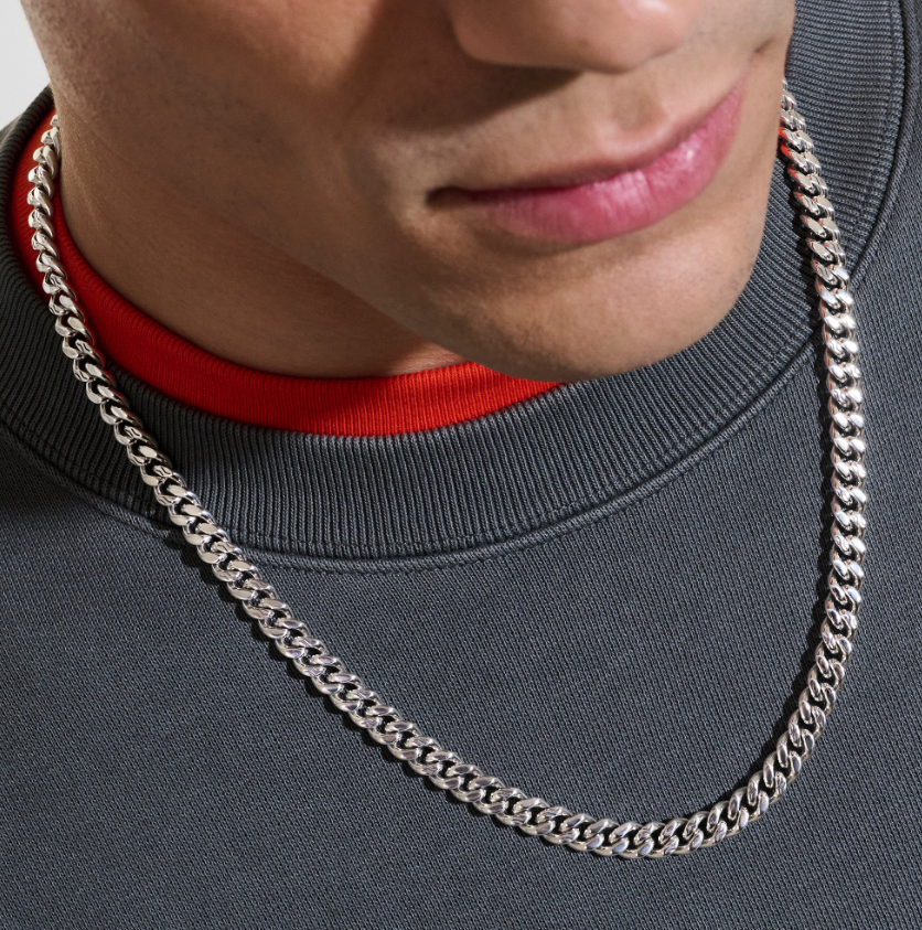 Curb Chain Necklace, Sterling Silver, 7MM
