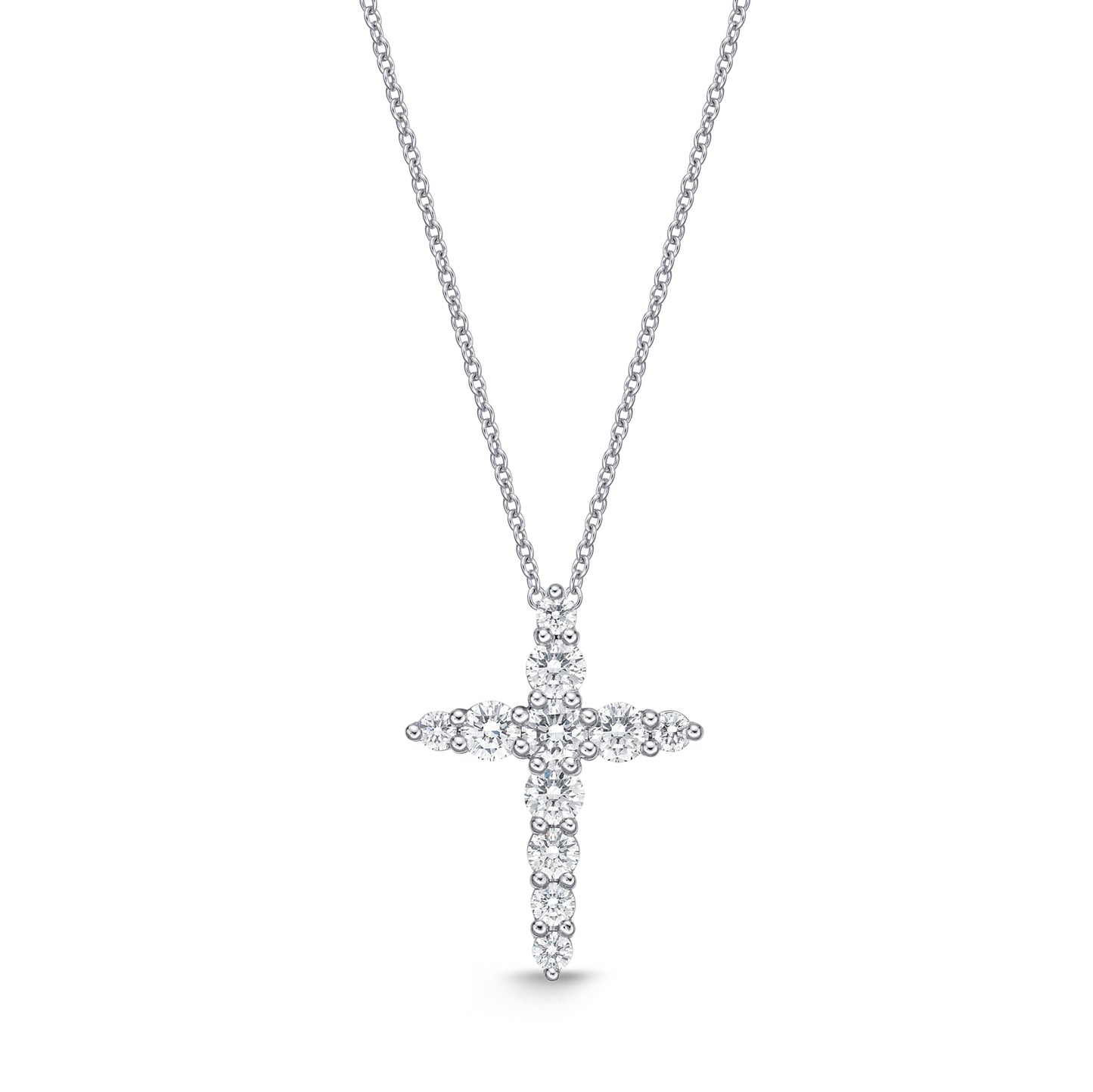 18KW DIAMOND CROSS PENDANT ON CHAIN
