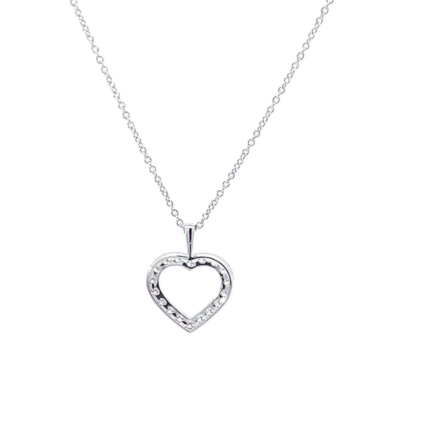 18WG DIAMOND HEART PENDANT ON CHAIN