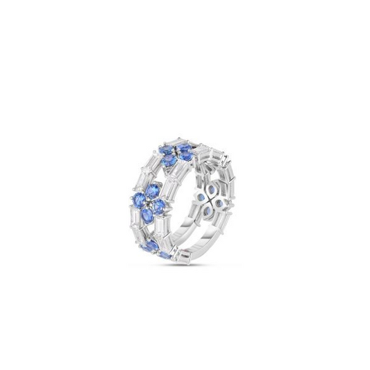 18KW LOVE IN VERONA DIAMOND & BLUE SAPPHIRE OPEN FRAME RING