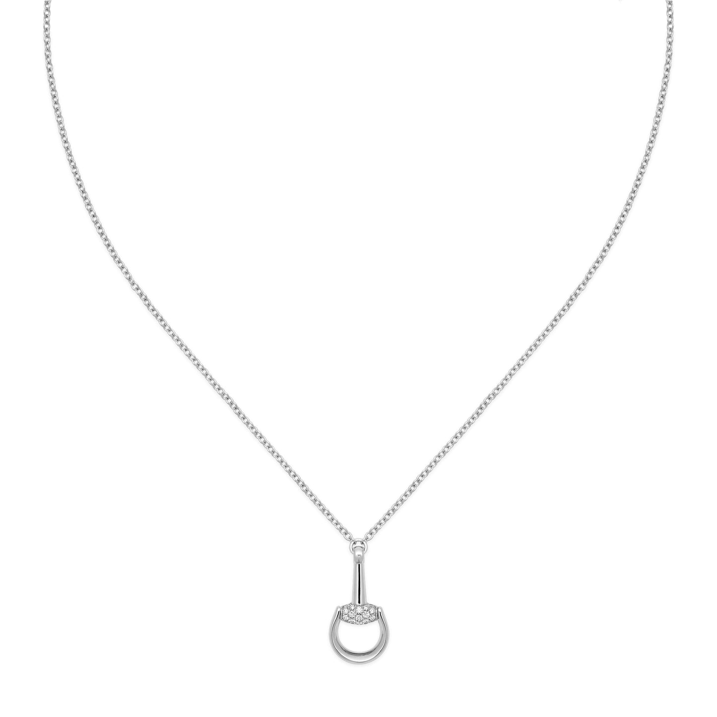 18KW DIAMOND ACCENT HORSEBIT NECK