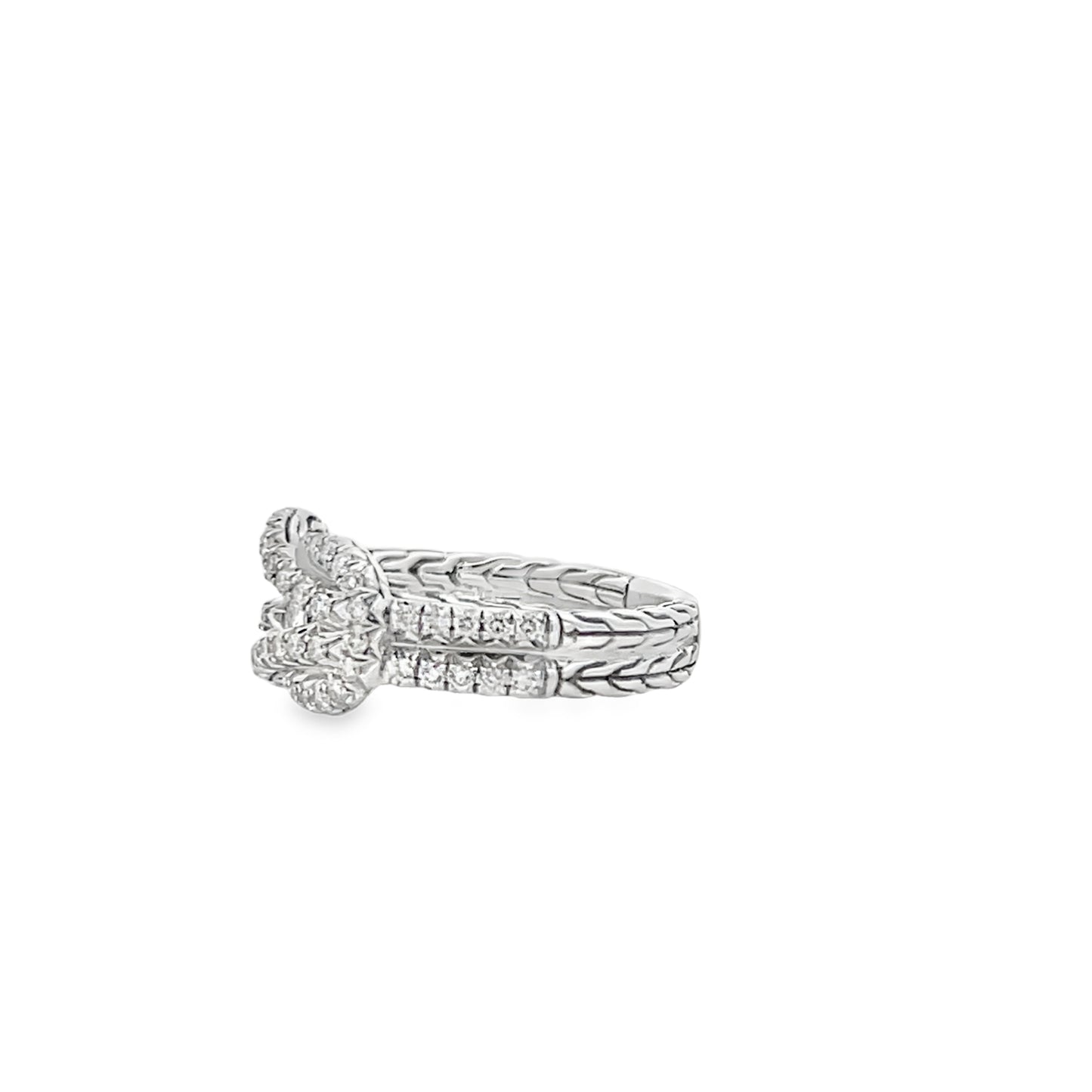 Love Knot Ring, Sterling Silver, Diamonds