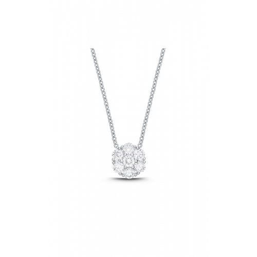 MEMOIRE 18KW FLORAL DIAMOND PENDANT ON CHAIN