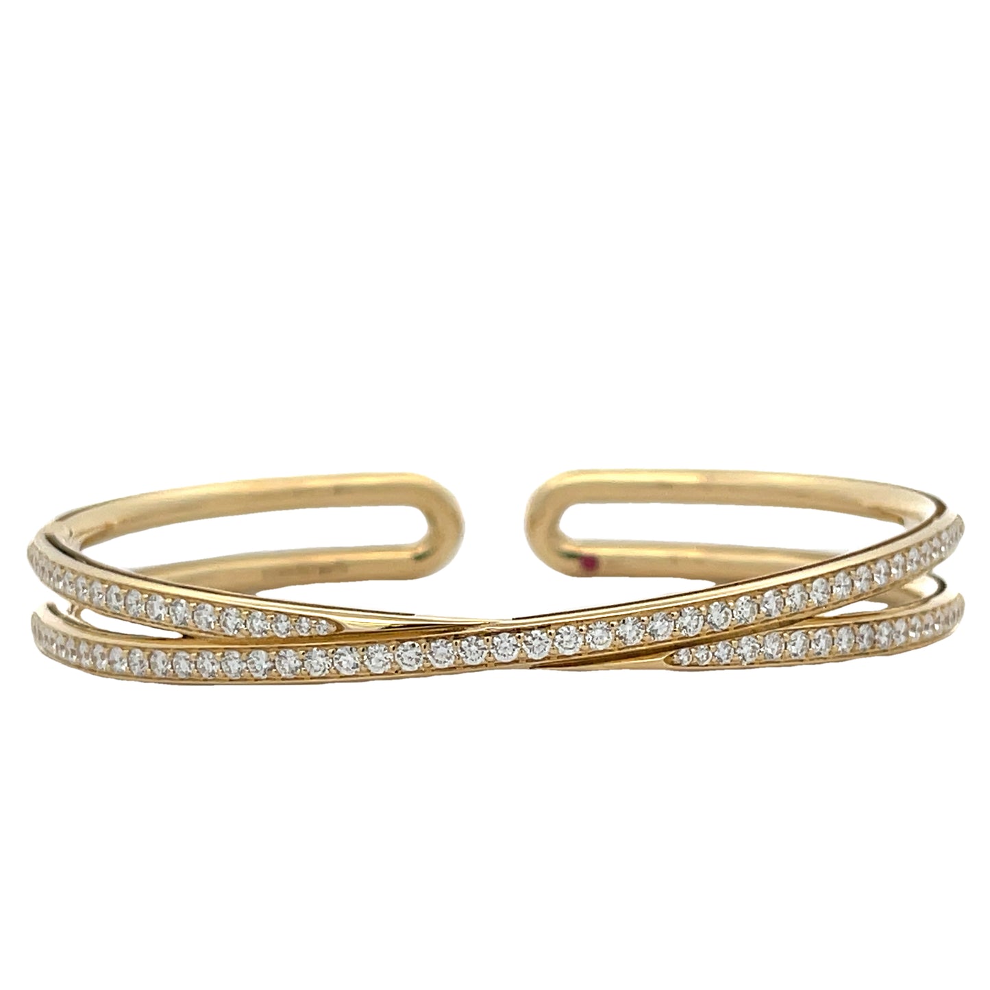 18KY CIALOMA DIAMOND CROSSOVER CUFF