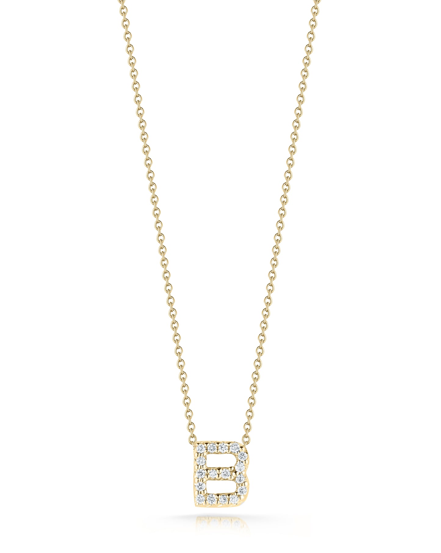 18KY TINY TREASURES DIAMOND LOVE LETTER NECKLACE
