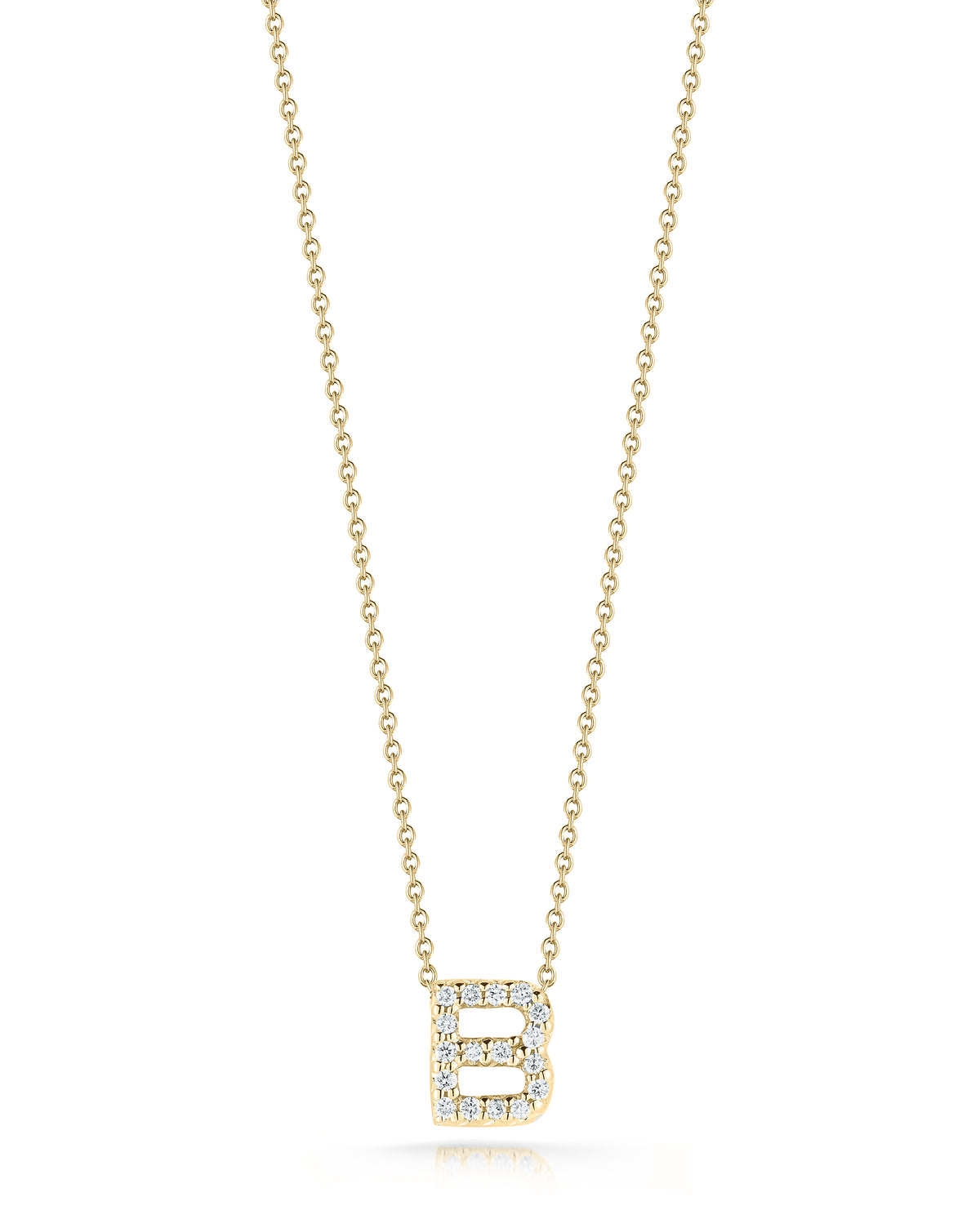 18KY TINY TREASURES DIAMOND LOVE LETTER NECKLACE