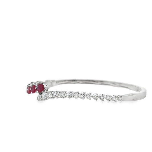 18KW RUBY AND DIAMOND BANGLE