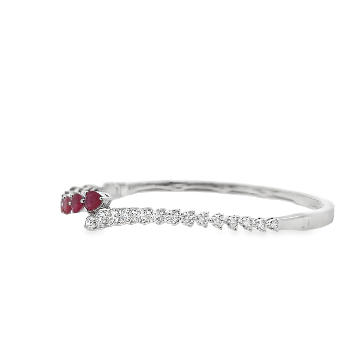 18KW RUBY AND DIAMOND BANGLE