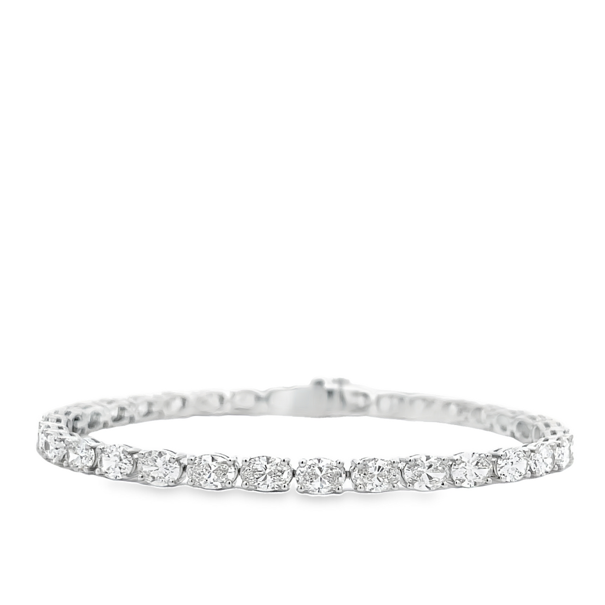 18KW OVAL DIAMOND TENNIS BRACELET