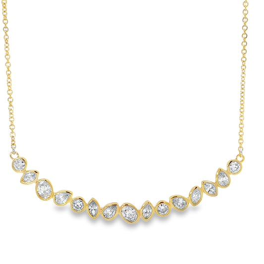 18KY MIXED DIAMOND SHAPE NECKLACE