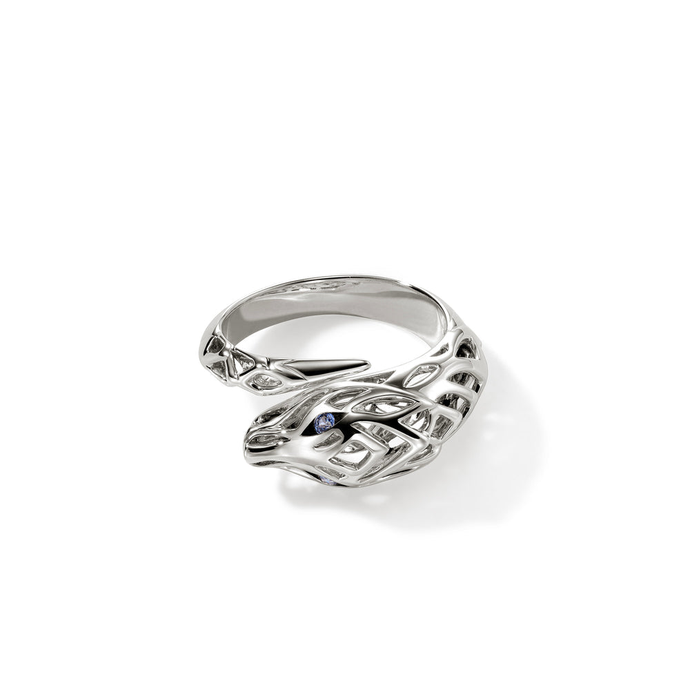 SILVER NAGA BYPASS RING
