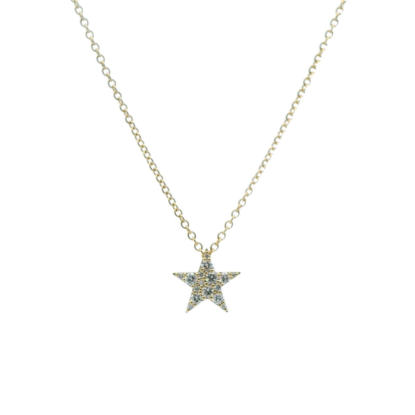 18KY PAVE LUNA STAR PENDANT