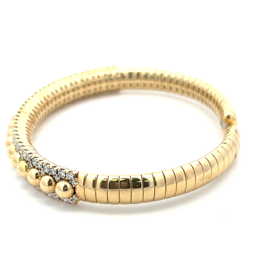 18KY BEADED DIAMOND FASHION CUFF