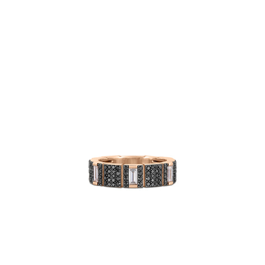 18KR OBELISCO PAVE BLACK AND WHITE DIAMOND RING