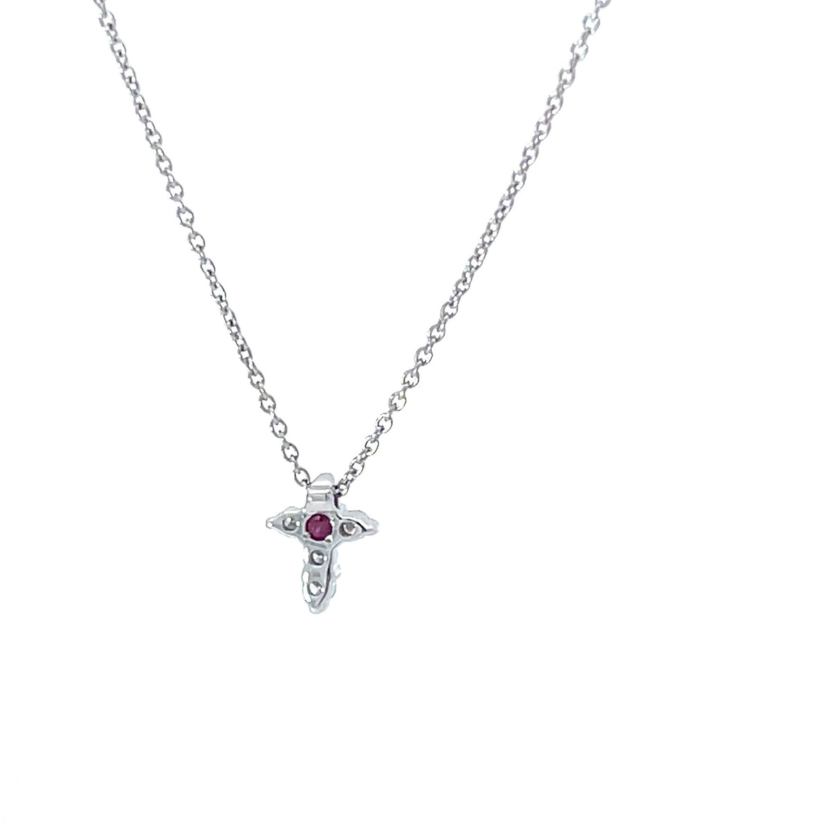 18KW TINY TREASURES DIAMOND BABY CROSS NECKLACE