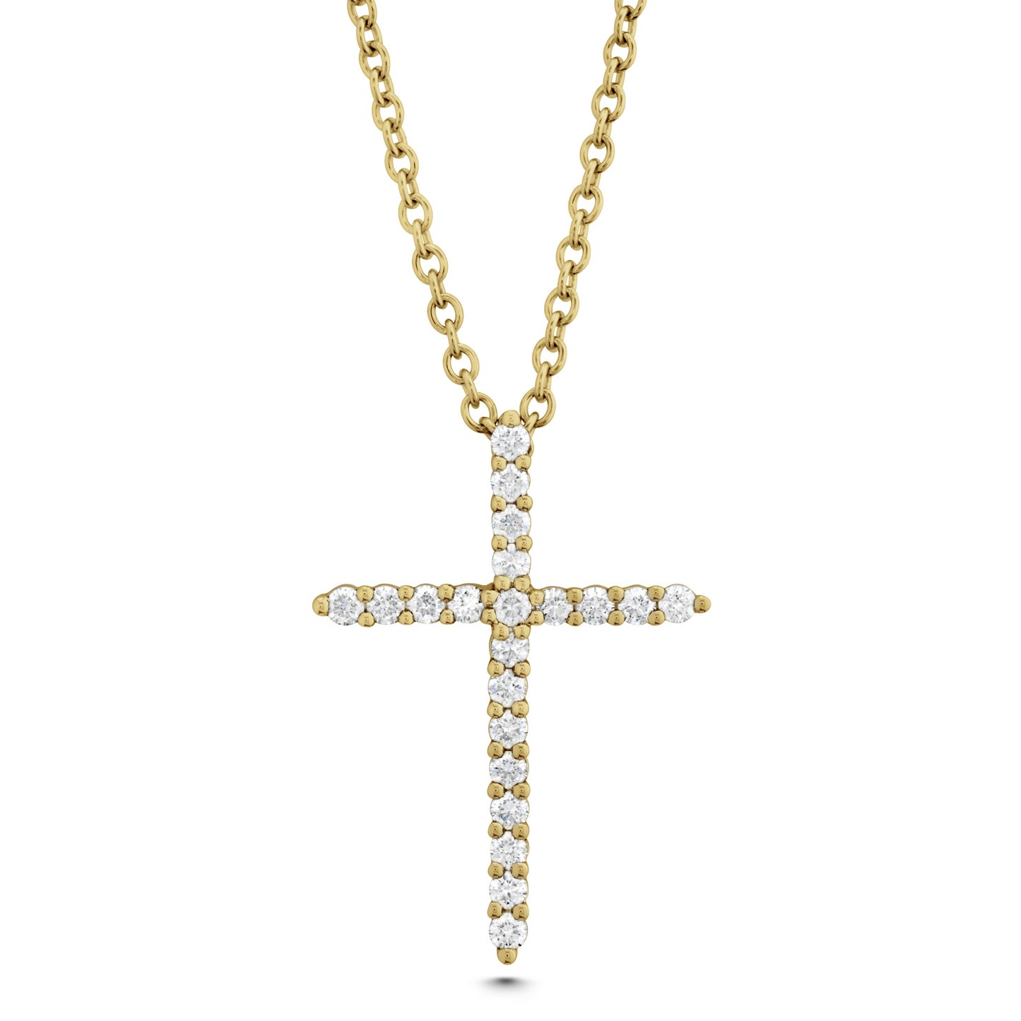 18KY DIAMOND CROSS PENDANT ON CHAIN