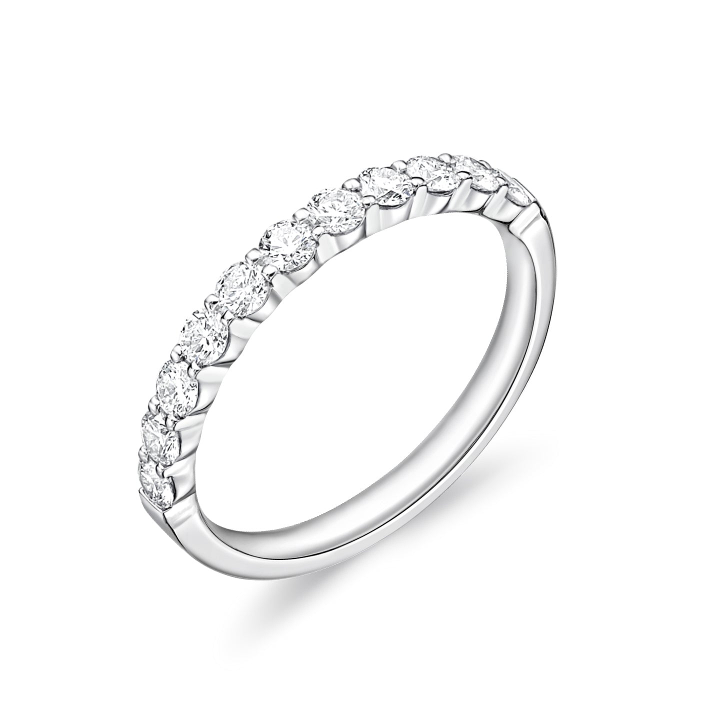 PETITE PLATINUM DIAMOND HALFWAY BAND