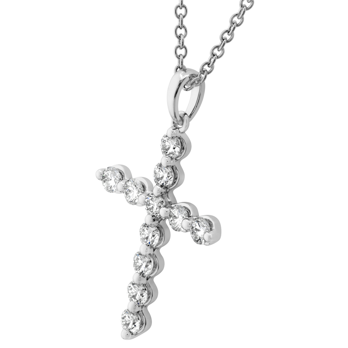 18KW DIAMOND CROSS PENDANT ON CHAIN