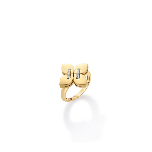 18KYWLOVE IN VERONA MEDIUM DIAMOND FLOWER RING