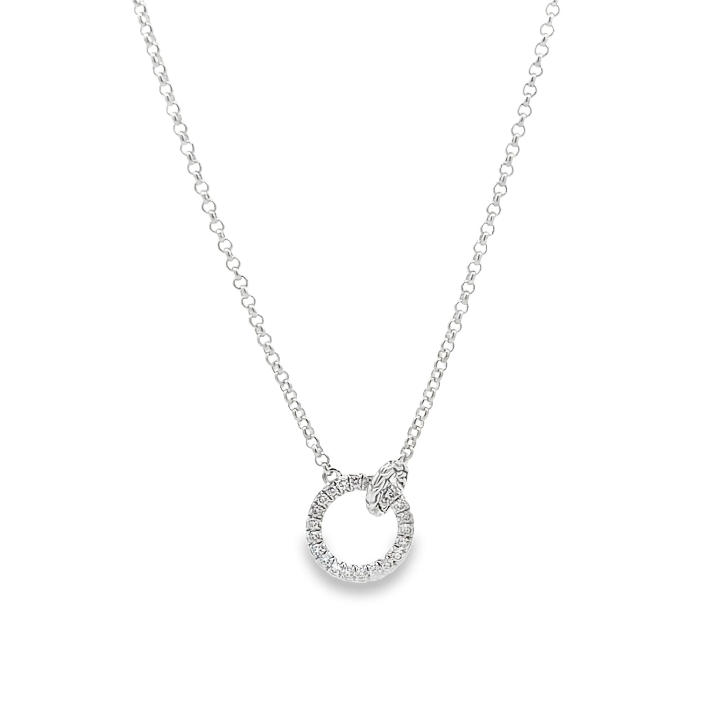 JH Essential Pave Necklace, Sterling Silver, Diamonds, 2MM
