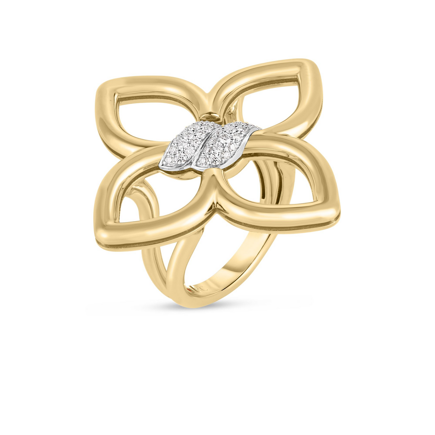 18KY CIALOMA MEDIUM DIAMOND FLOWER RING
