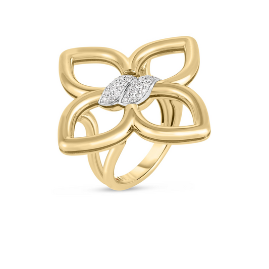 18KY CIALOMA MEDIUM DIAMOND FLOWER RING