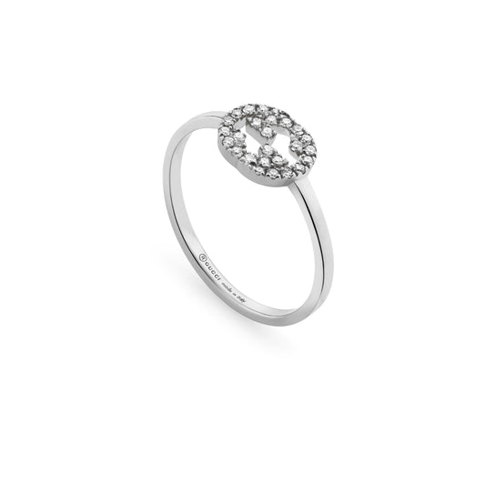 18KW GUCCI INTERLOCKING DIAMOND RING