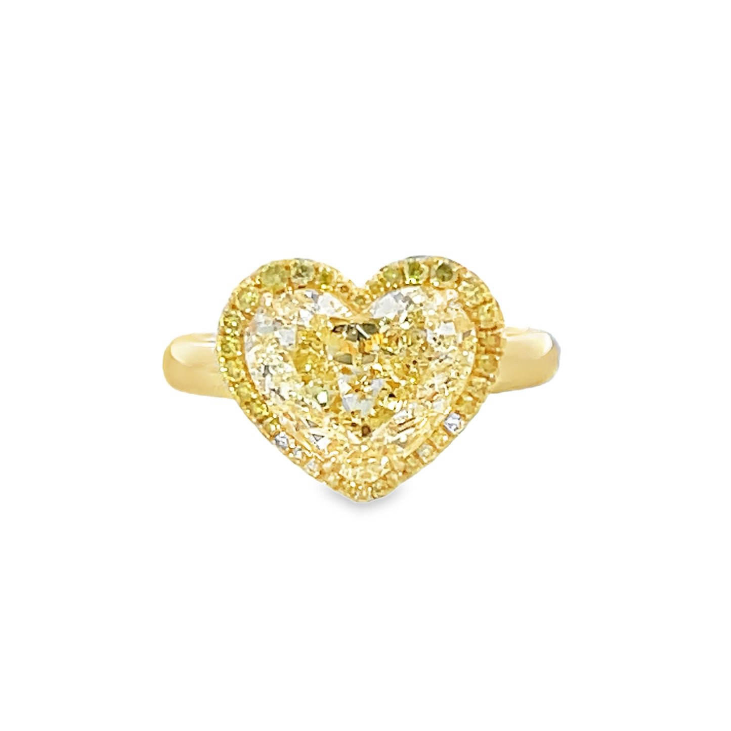 RAHAMINOV 18KY YELLOW HEART SHAPE DIAMOND RING