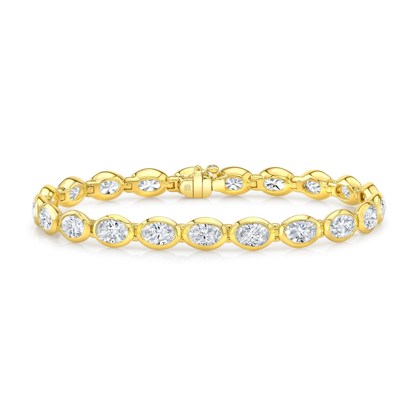 RAHAMINOV 18KY Gold Tennis Bracelet with Oval Cut Diamonds