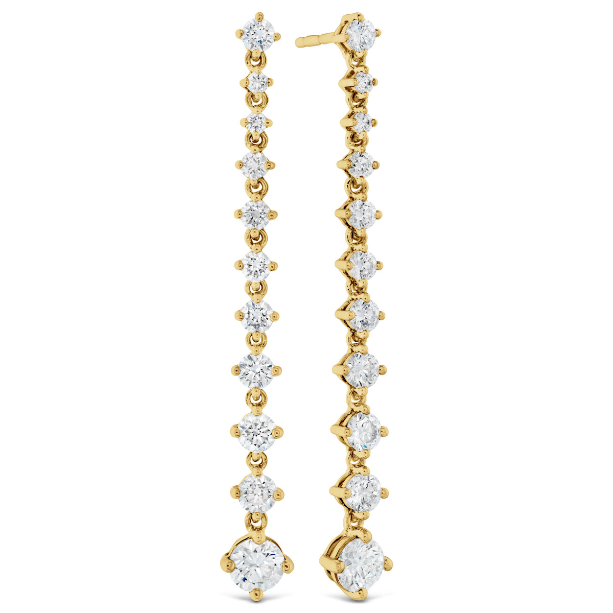 18KY DIAMOND DROP DANGLE EARRINGS