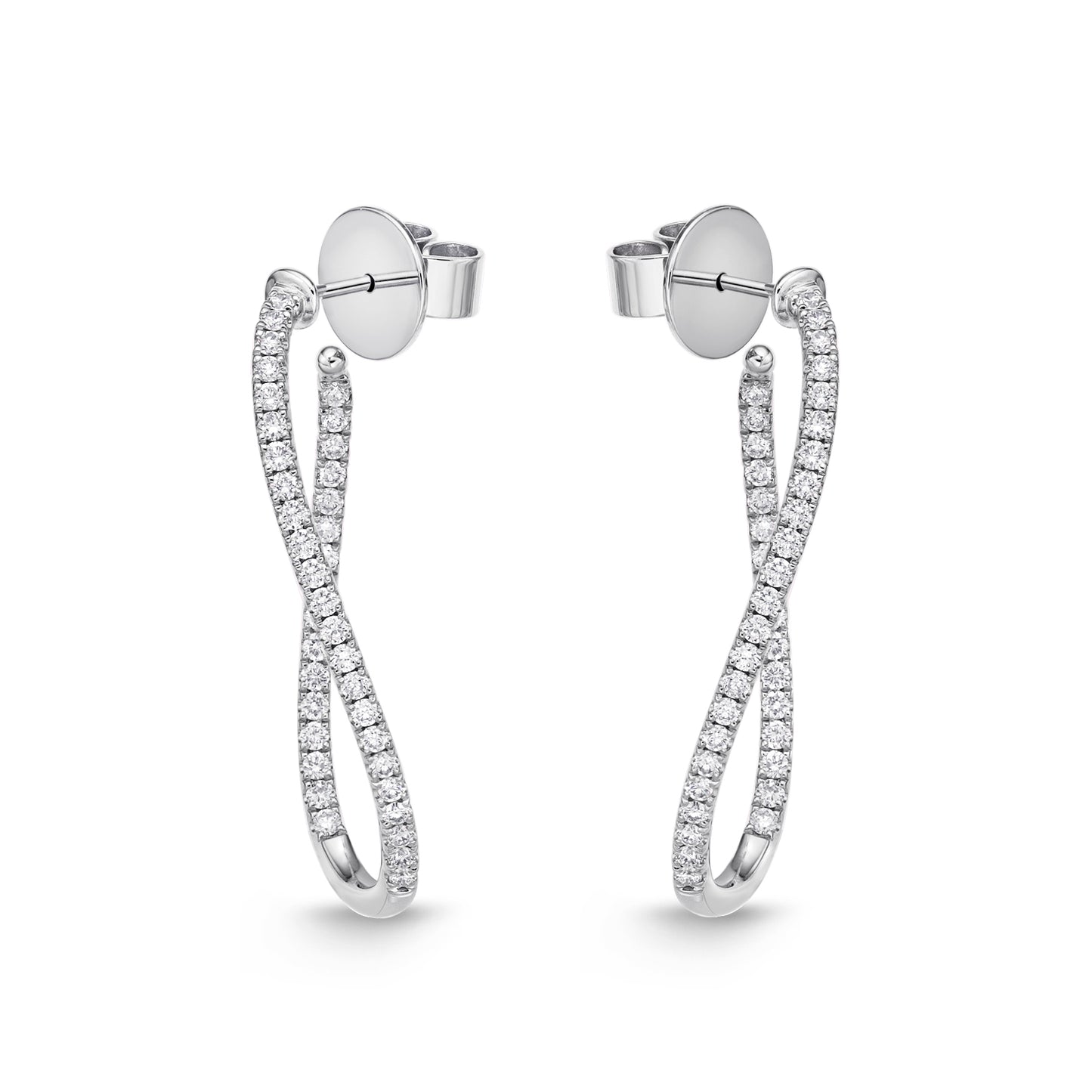 MEMOIRE 18KW TWIST DIAMOND HOOPS