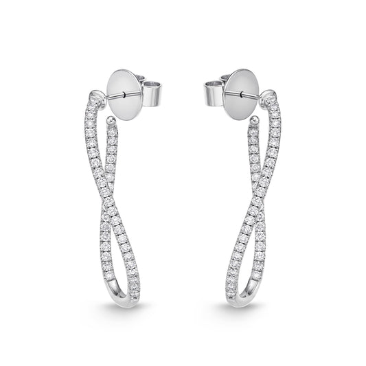 MEMOIRE 18KW TWIST DIAMOND HOOPS