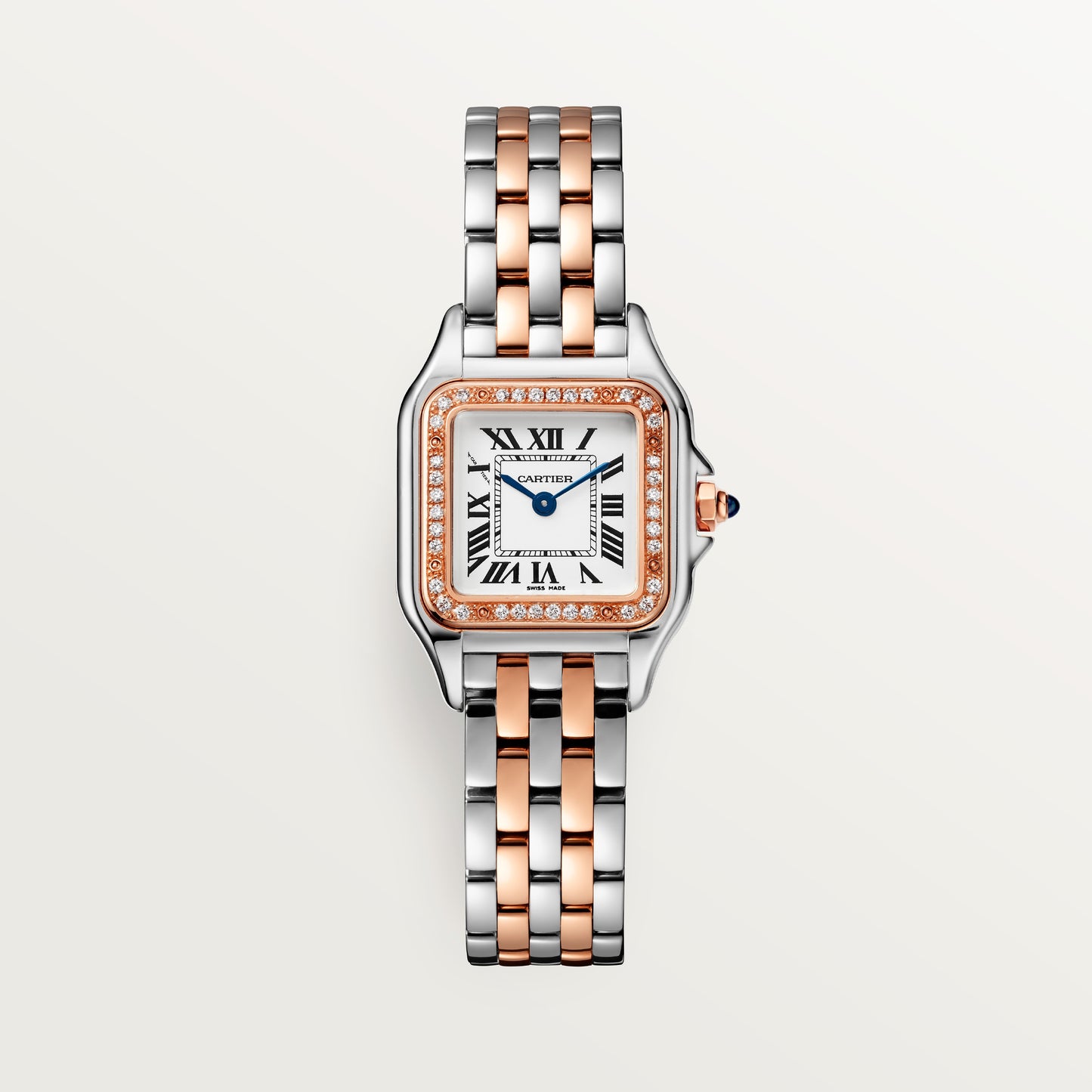 SS/18KR PANTHERE DE CARTIER SMALL DIAMOND BEZEL WHITE DIAL