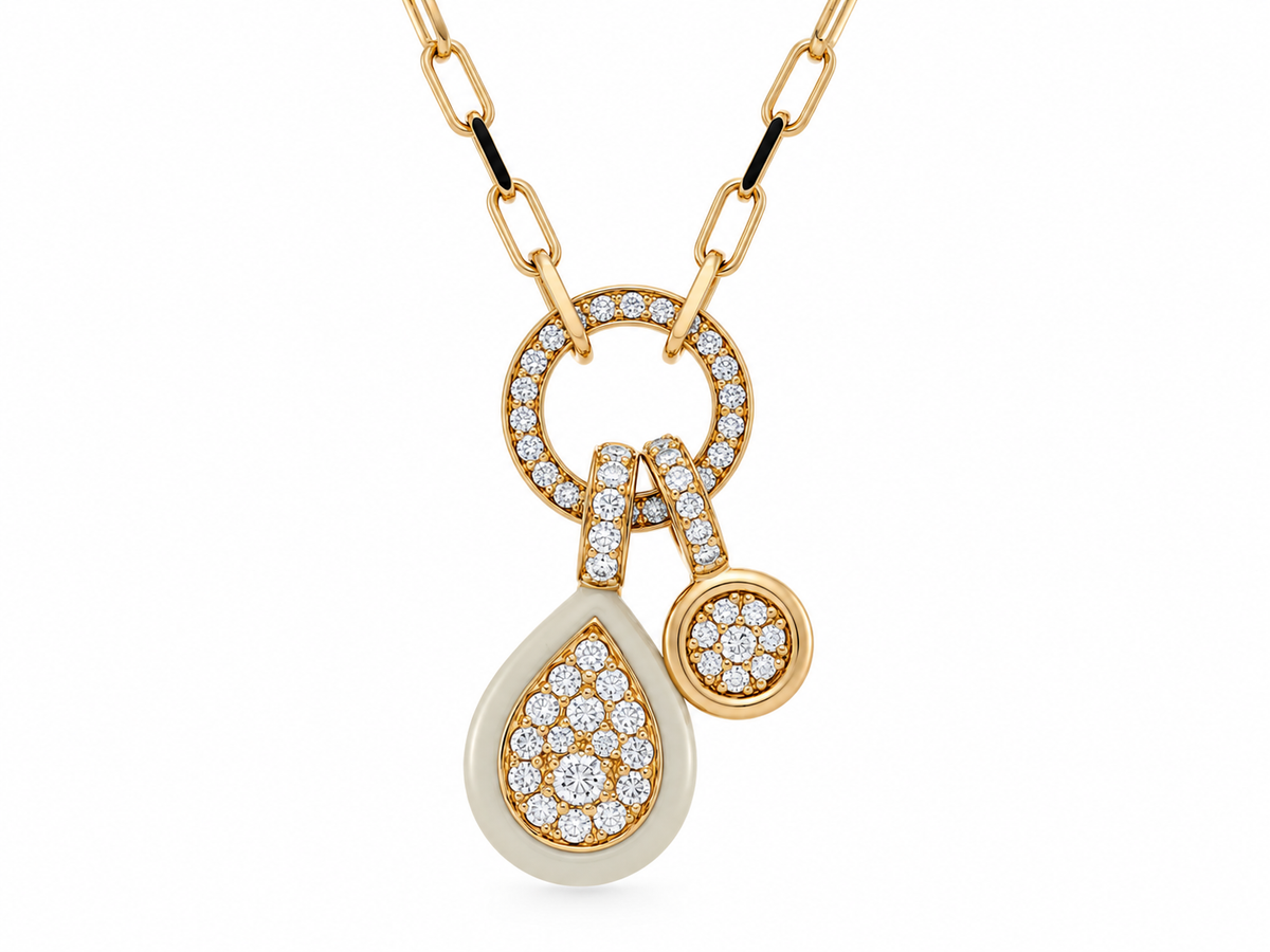 18KR DIAMOND CHARM PENDANT NECKLACE
