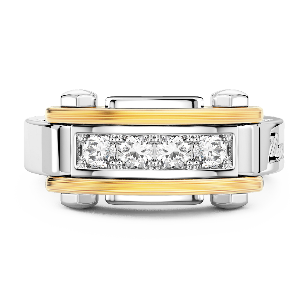 18KYW MENS DIAMOND RING