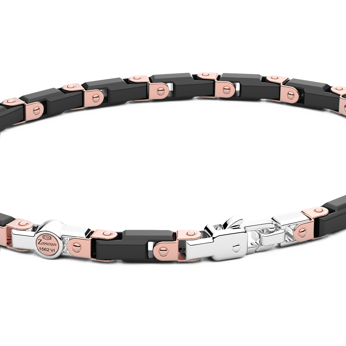 ZANCAN 18KR AND BLACK CERAMIC MENS BRACELET