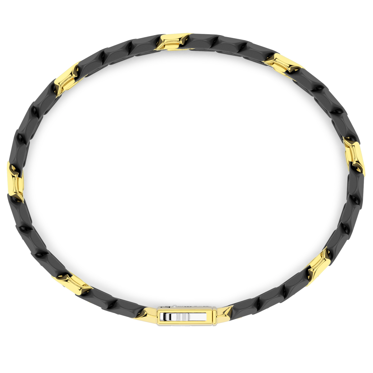 ZANCAN 18KY AND BLACK CERAMIC MENS BRACELET