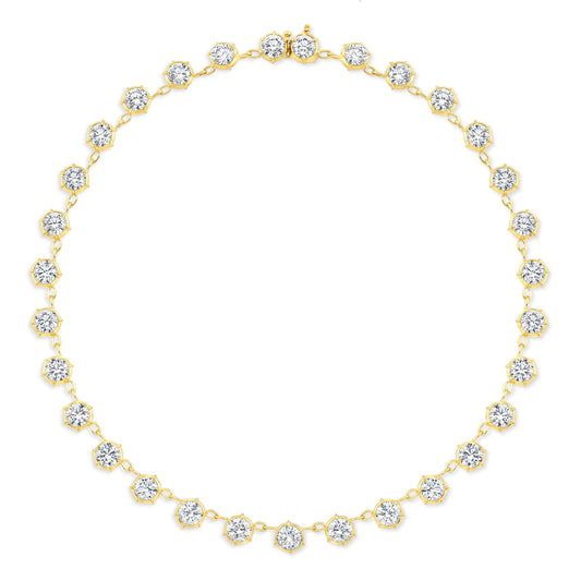 RAHAMINOV 18KY ROUND DIAMOND STATION NECKLACE
