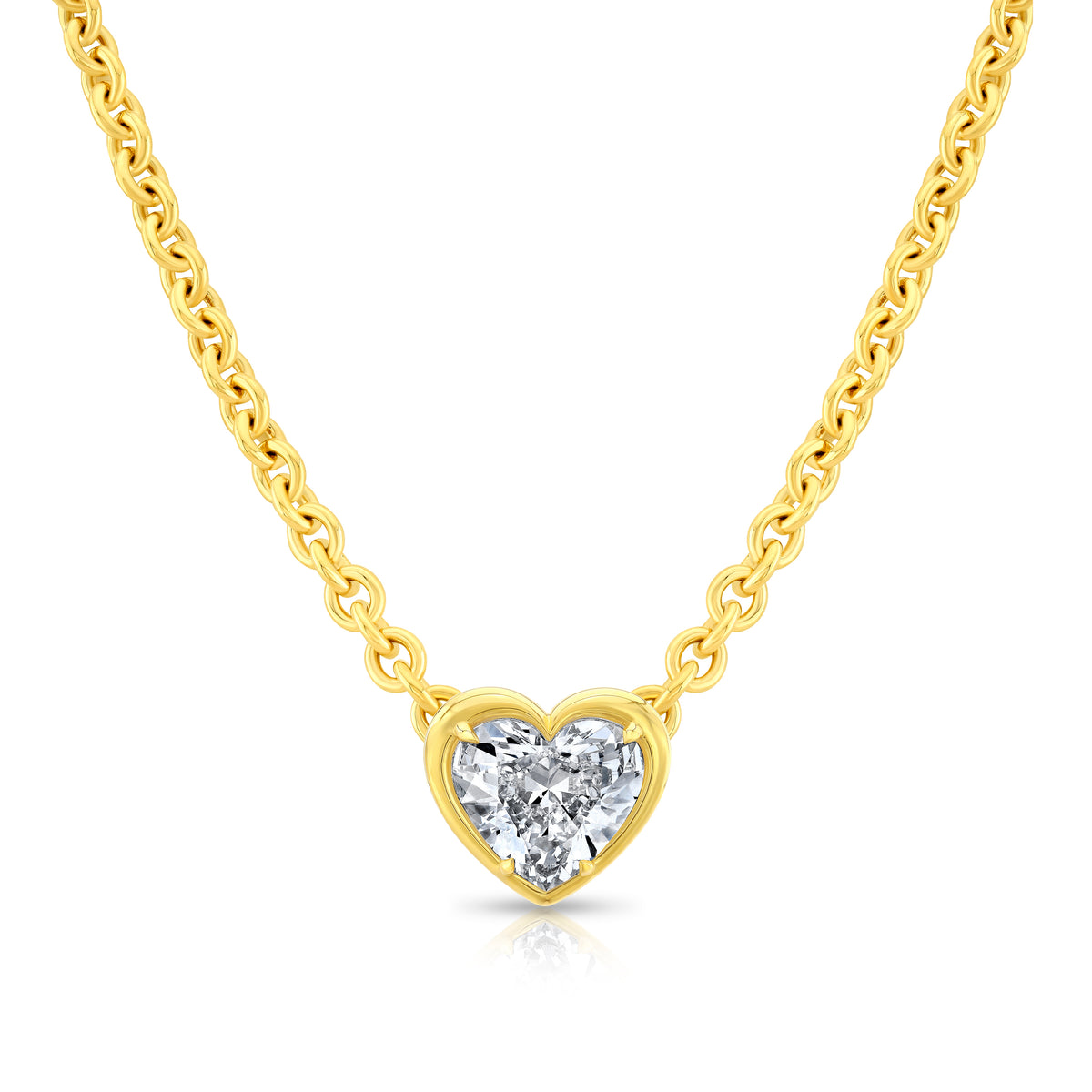 RAHAMINOV 18KY HEART SHAPED DIAMOND NECKLACE
