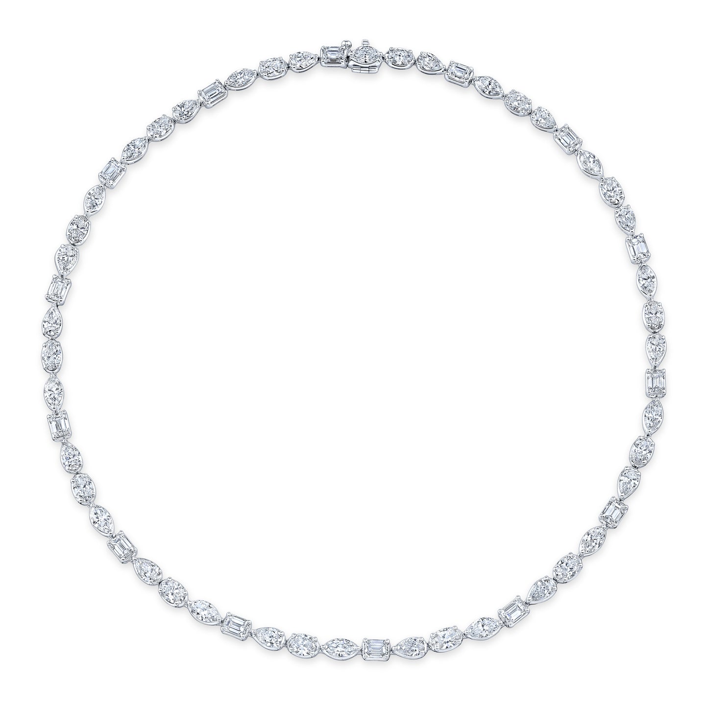 RAHAMINOV 18KW MIXED SHAPE DIAMOND NECKLACE