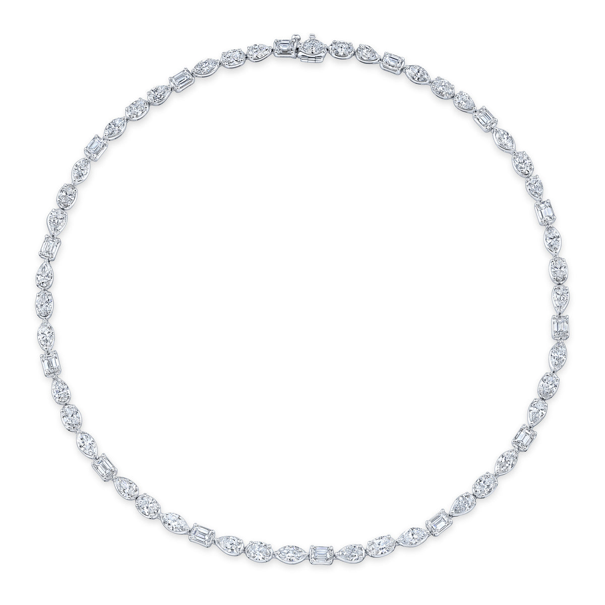 RAHAMINOV 18KW MIXED SHAPE DIAMOND NECKLACE