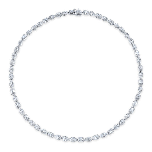 RAHAMINOV 18KW MIXED SHAPE DIAMOND NECKLACE