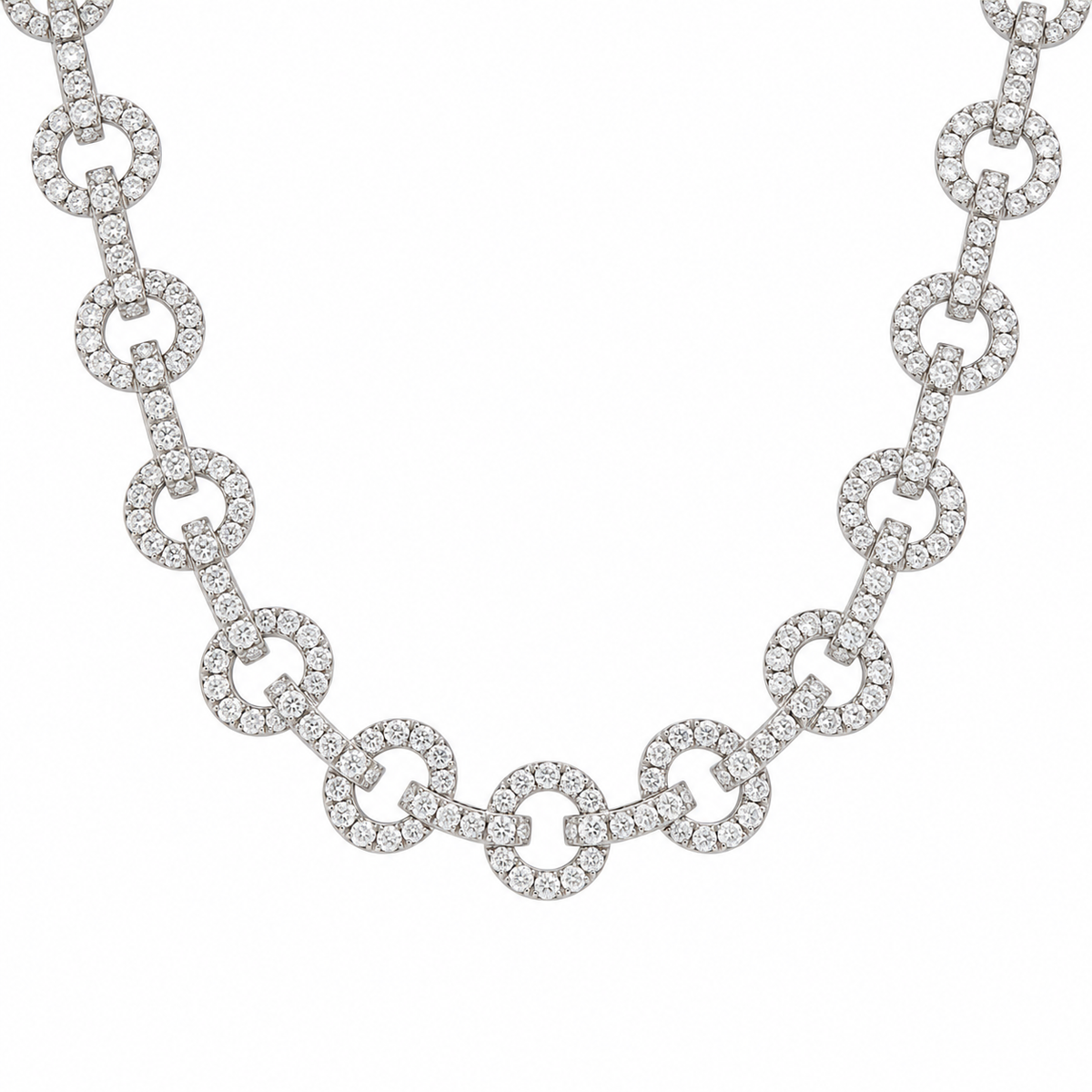 18KW PAVE DIAMOND LINK NECKLACE