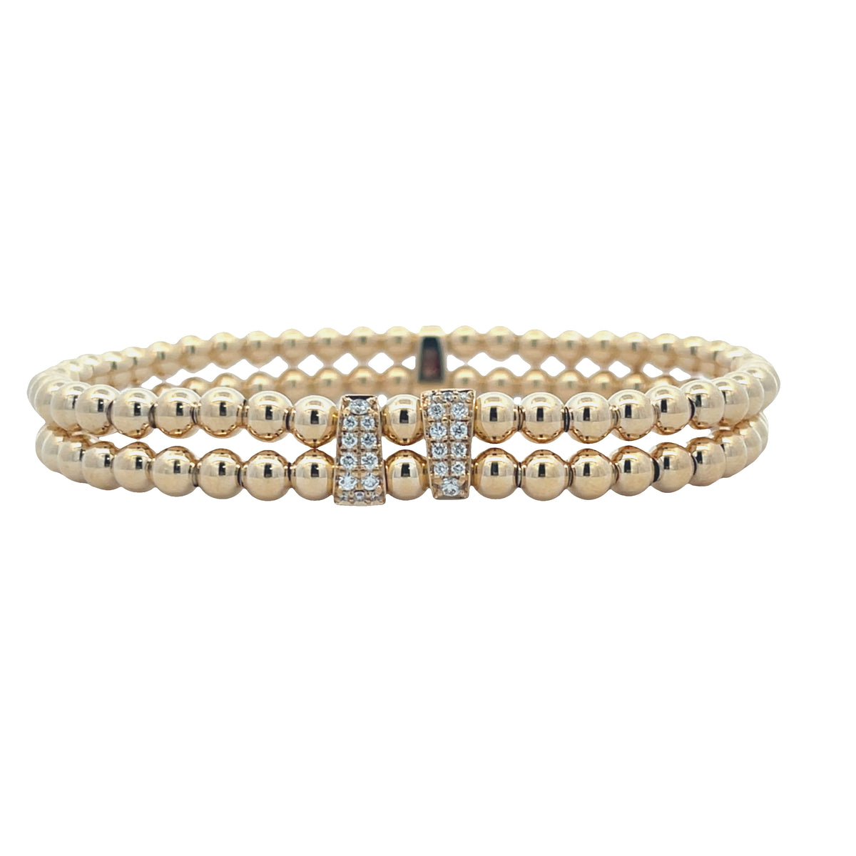 HULCHI BELLUNI 18KY DIAMOND DOUBLE ROW STRETCH BRACELET