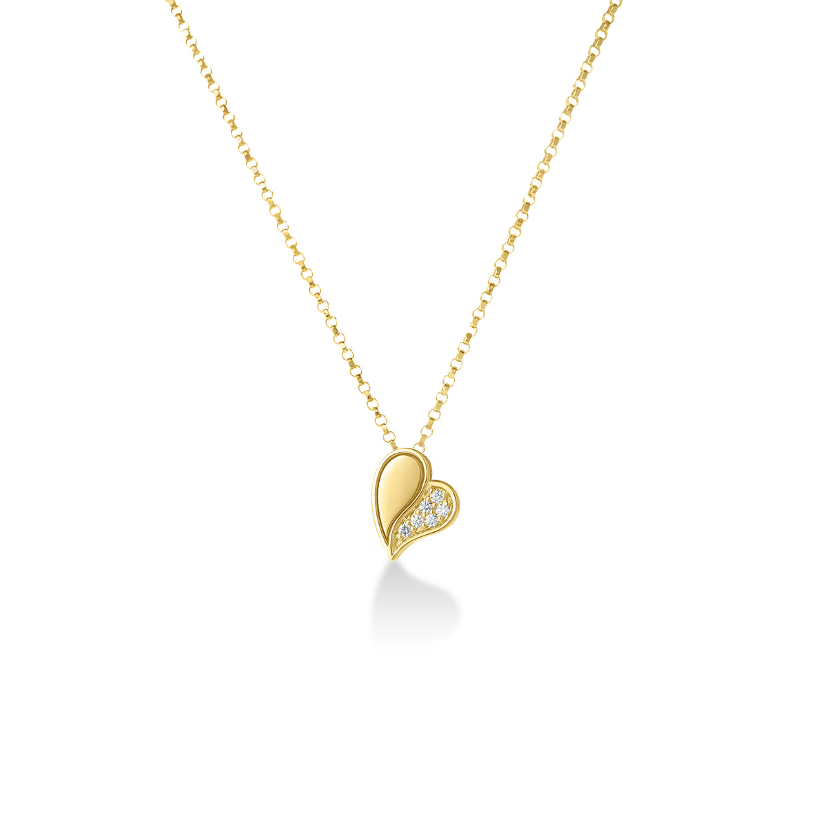 18KY AMORINO DIAMOND HEART NECKLACE