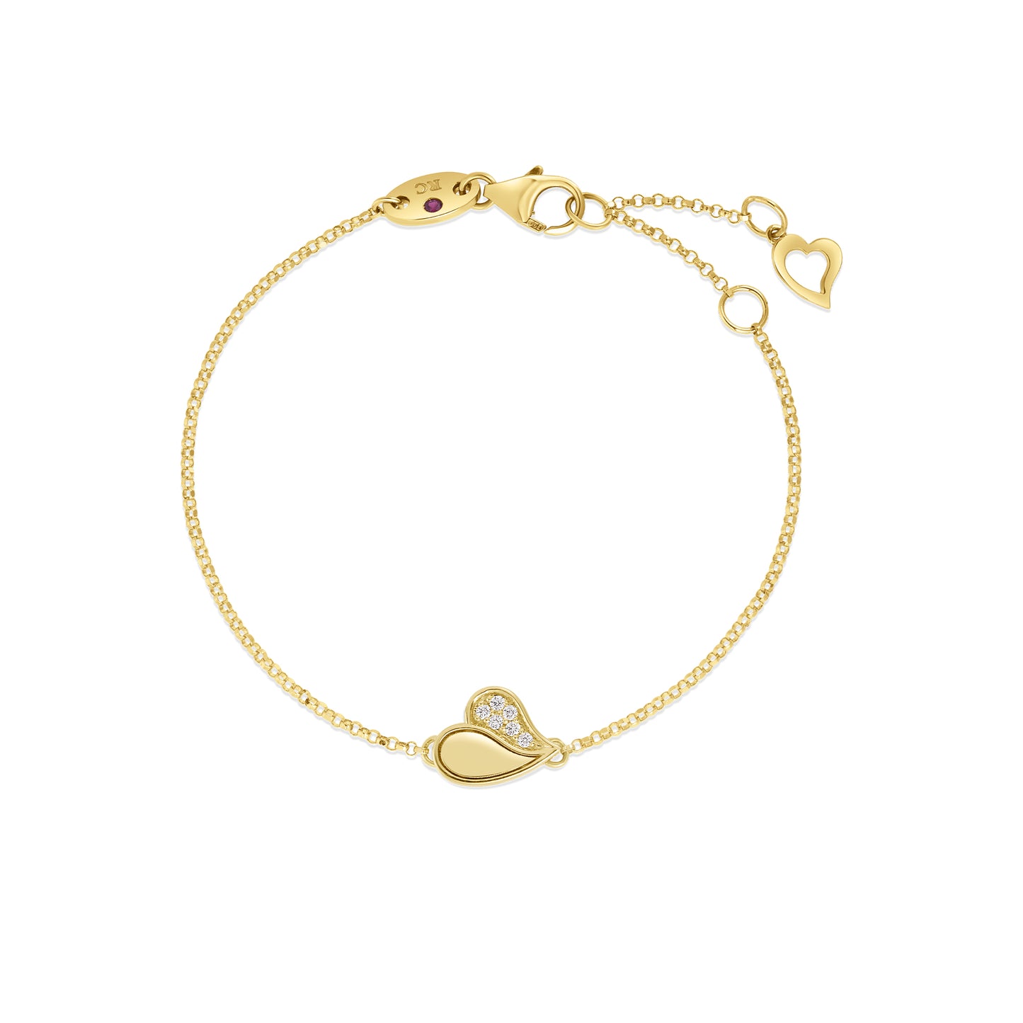 18KY AMORINO DIAMOND HEART BRACELET
