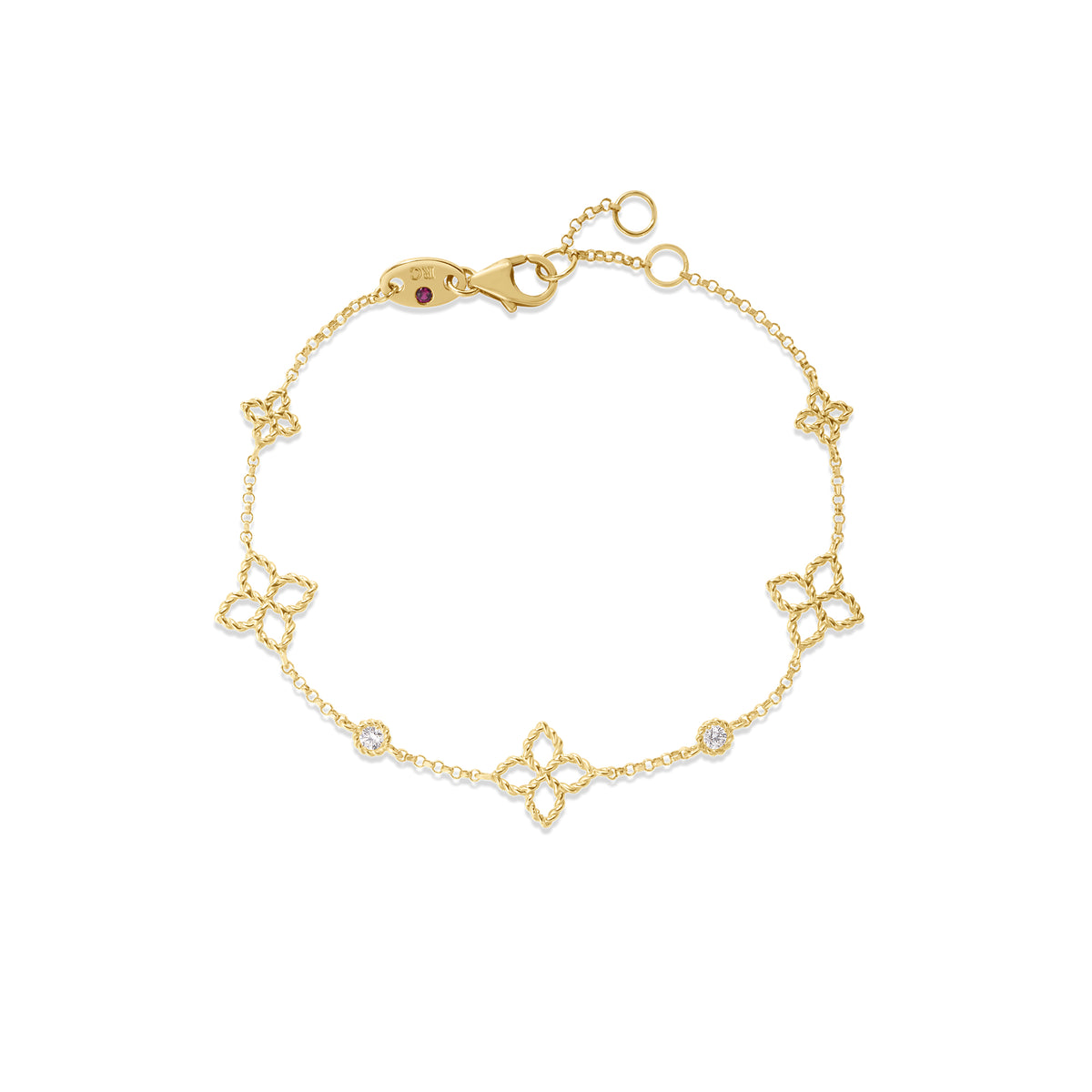 18KY PRINCIPESSA DIAMOND AND FLOWER STATION BRACELET